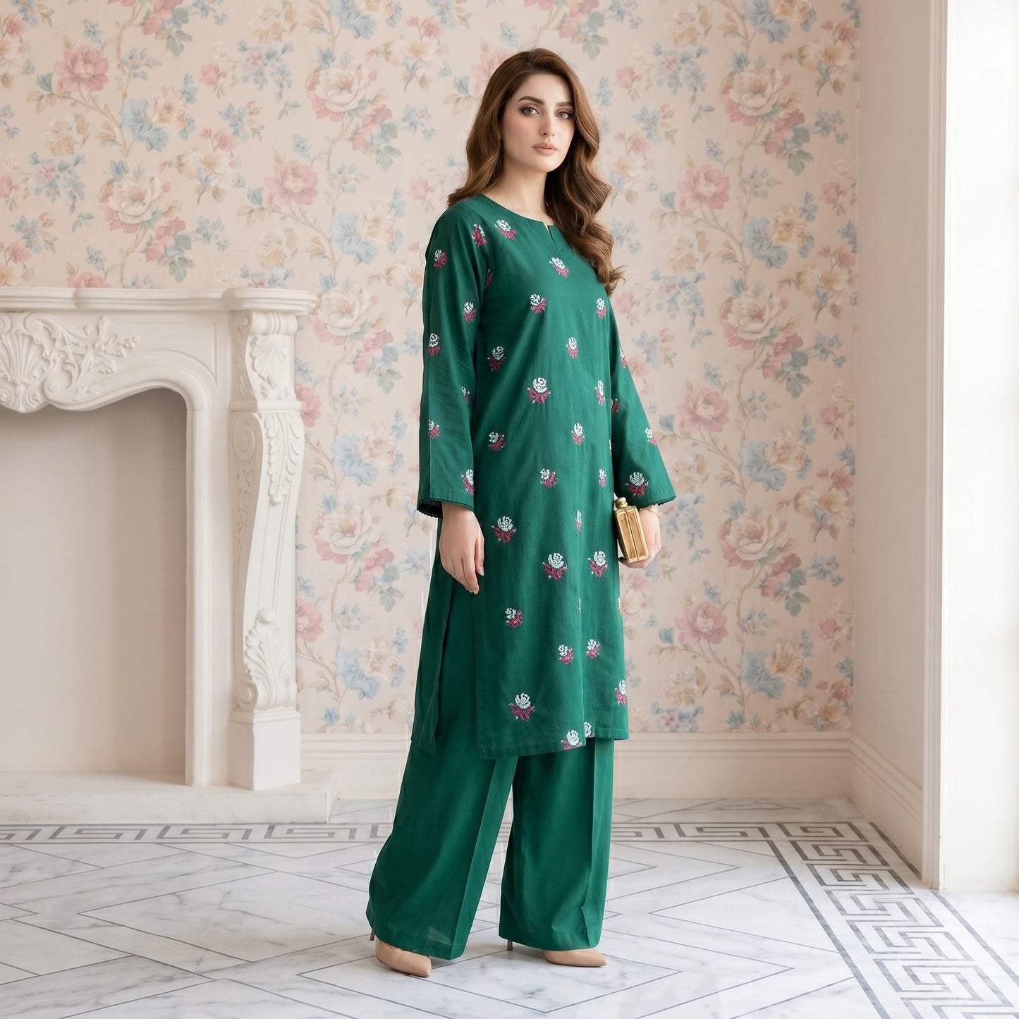 Emerald Garden embroidered lawn 2-piece suit by ILHAM PREMIUM
