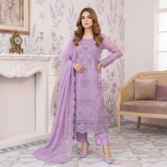 Lavender Majesty embellished organza 3-piece suit by ILHAM PREMIUM